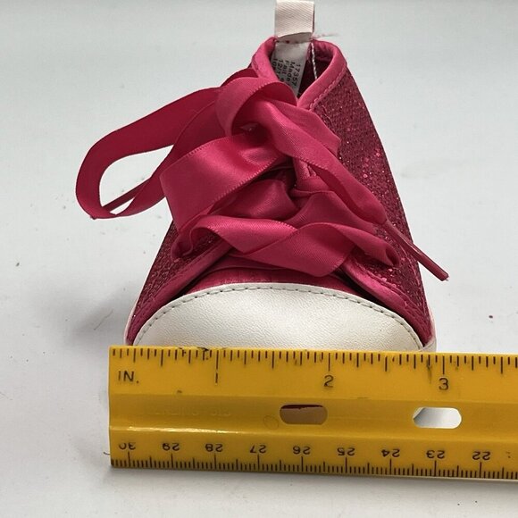 Build a Bear BAB Lot Pink Sparkle Glitter High Top Sneakers Shoes Roller Skates - Picture 6 of 15